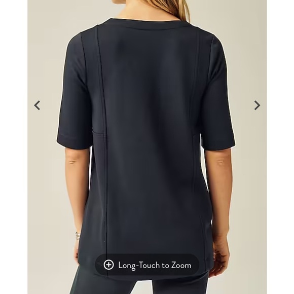 J. Jill Pure Jill Double Knit Seamed Tunic Greystone V Neck XL - Picture 3 of 10